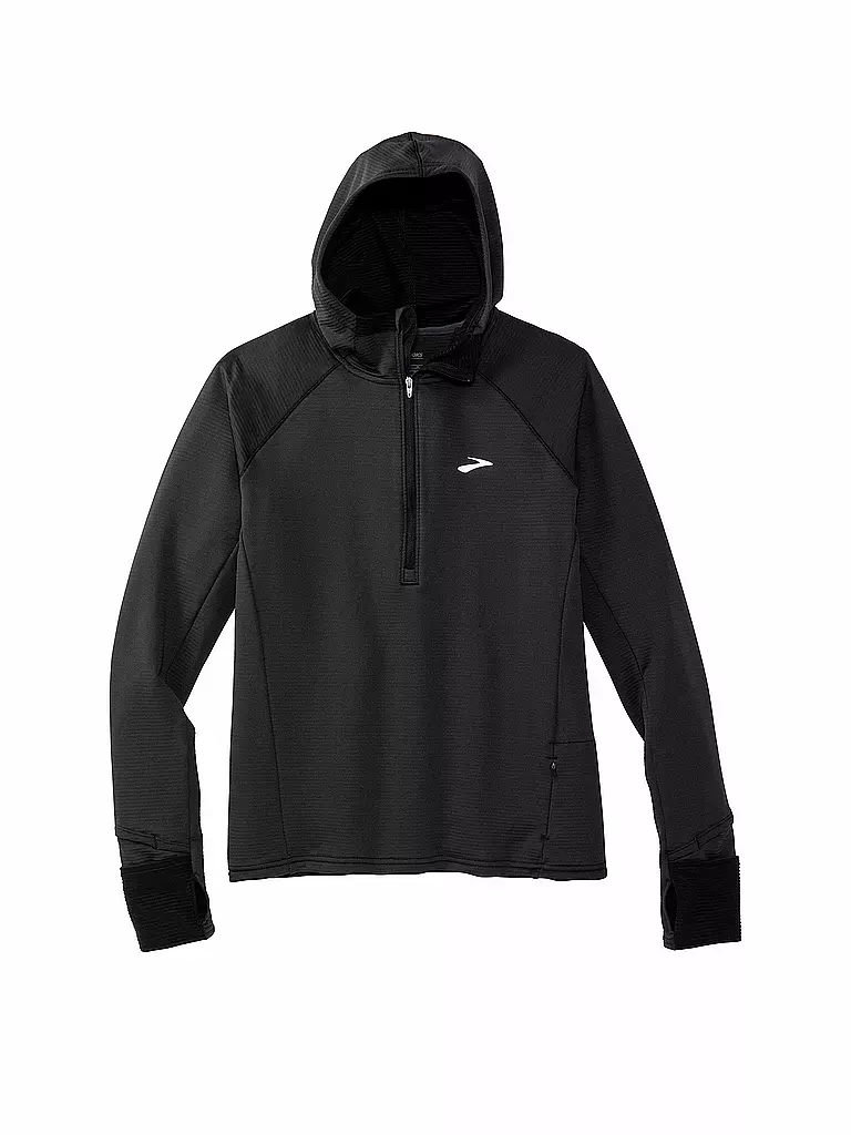 BROOKS | Damen Laufshirt Dash 1/2 Zip Hooded | schwarz