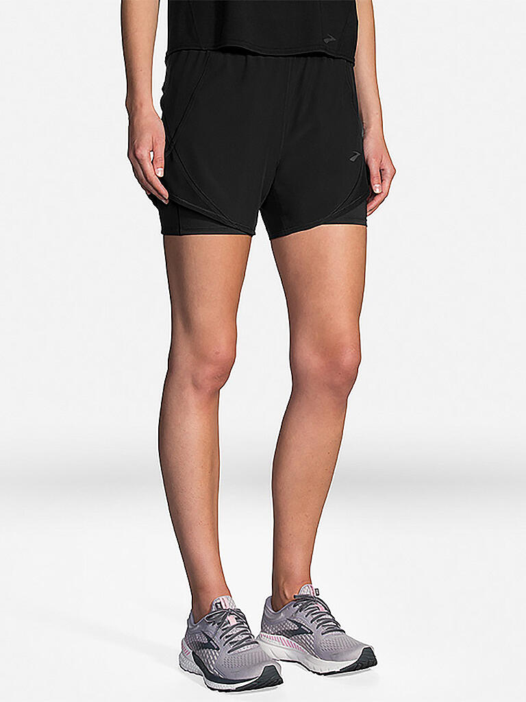 BROOKS | Damen Laufshort Chaser 5" 2-in-1  | schwarz