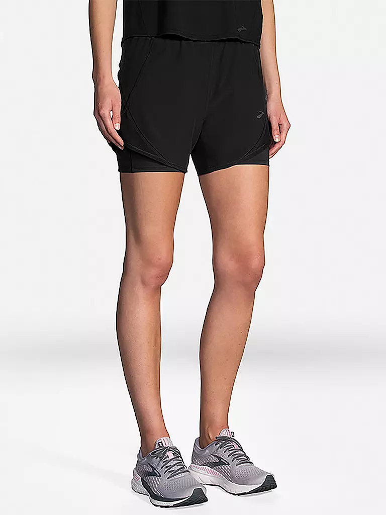 BROOKS | Damen Laufshort Chaser 5" 2-in-1  | schwarz