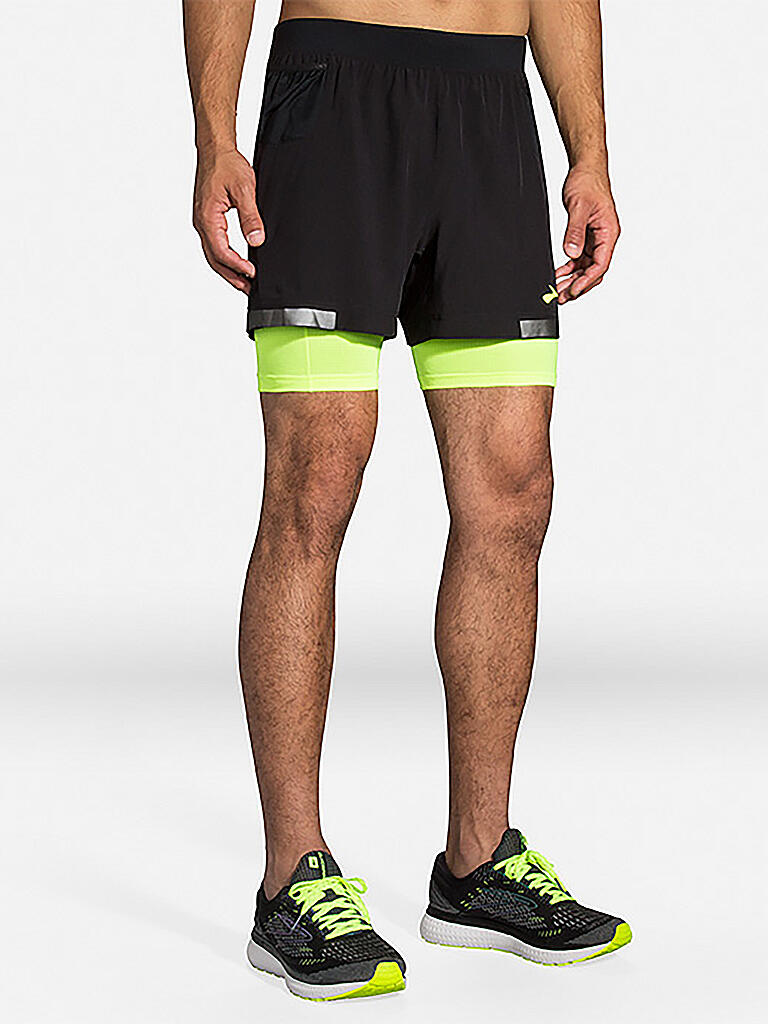 BROOKS | Herren 2in1 Laufshort Carbonite 5" | schwarz