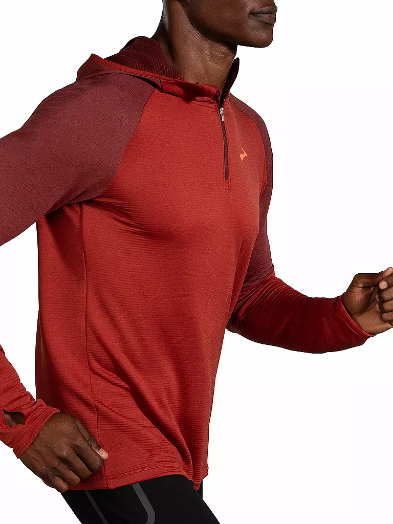 BROOKS | Herren Laufhoodie Notch Thermal Hoodie 2.0 | rot