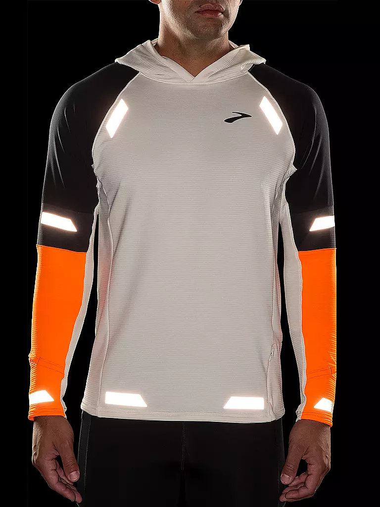 BROOKS | Herren Laufhoodie Run Visible Thermal 2.0 | weiss