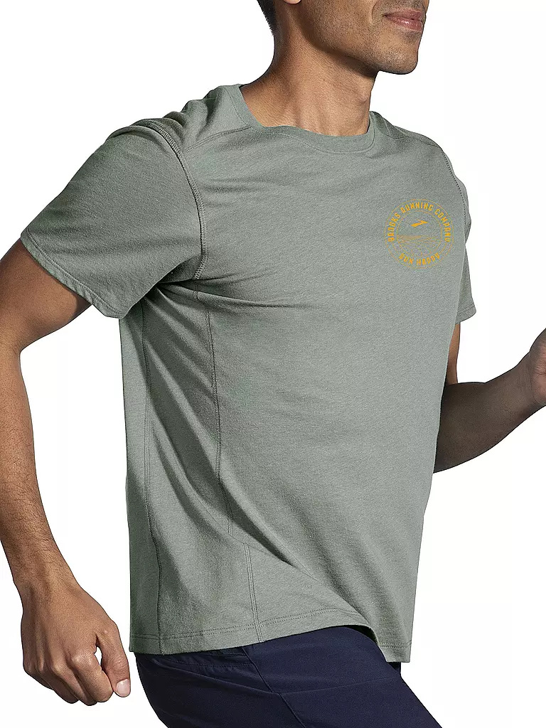 BROOKS | Herren Laufshirt Distance Short Sleeve 2.0 | olive