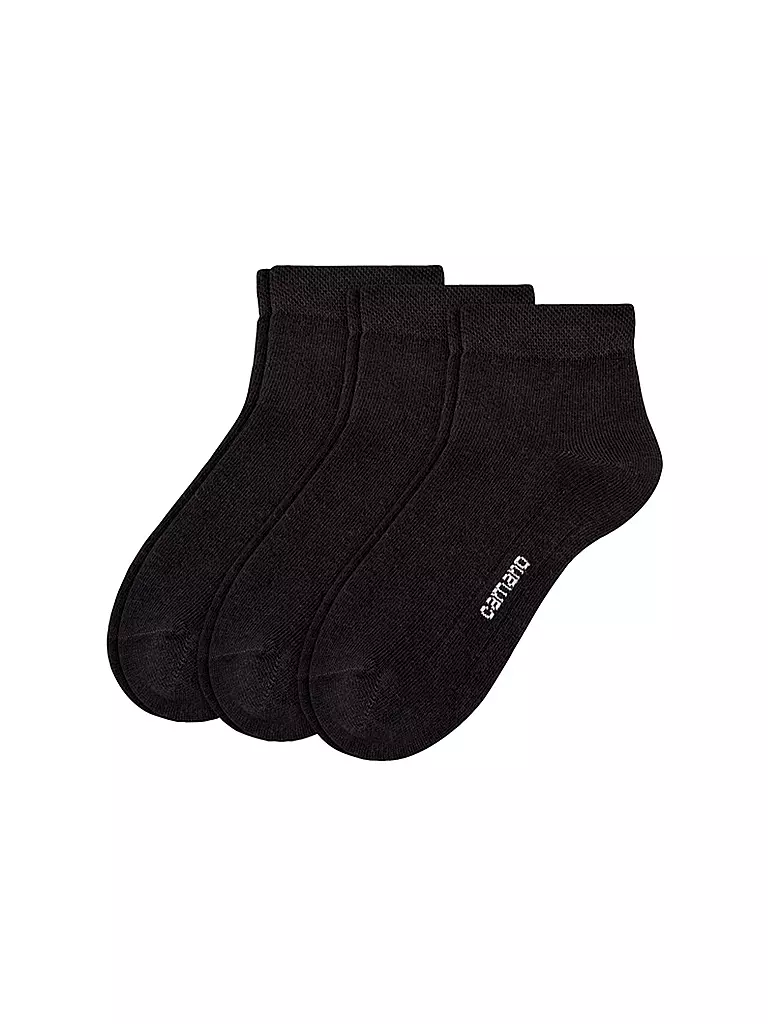 CAMANO | Kinder Kurzsocken CA-Soft Quarter 3er Pkg. | schwarz