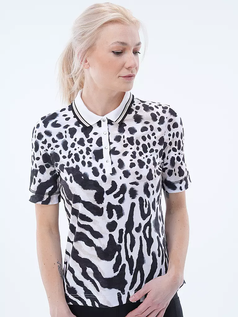 CANYON | Damen Polo Animalprint | weiss