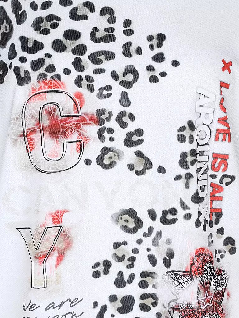CANYON | Damen T-Shirt Leo Print | weiss