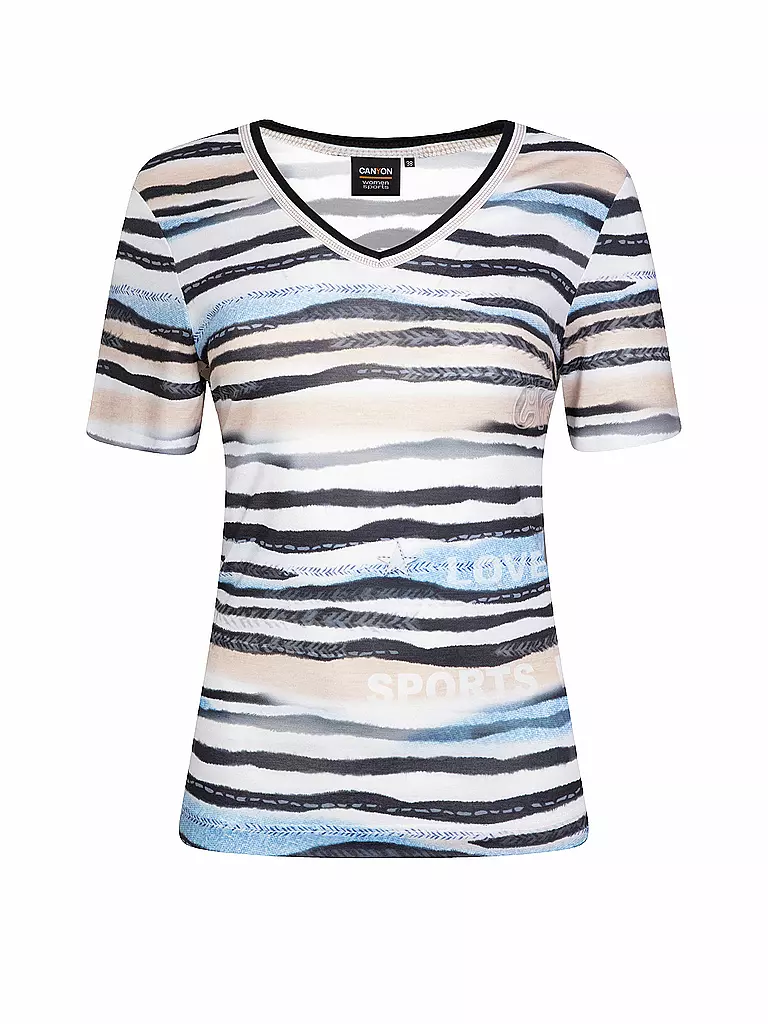 CANYON | Damen T-Shirt Streifen 1/2 Arm | blau