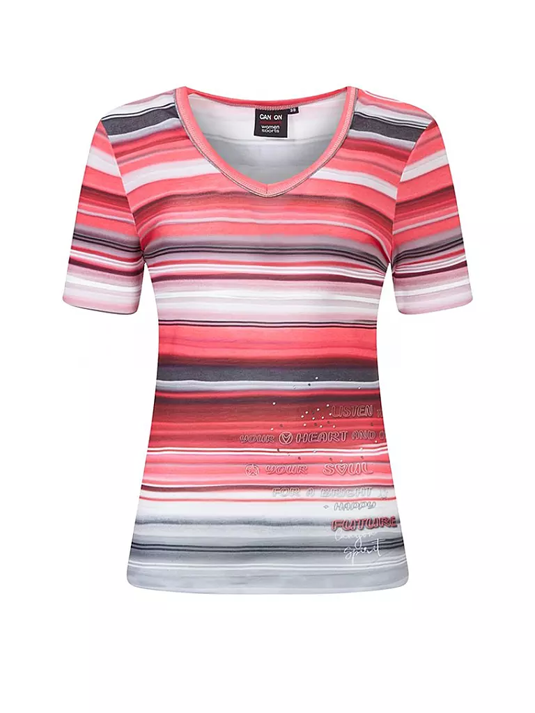 CANYON | Damen T-Shirt Streifen | rot