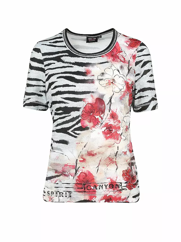 CANYON | Damen T-Shirt Zebra/Blumen | weiß
