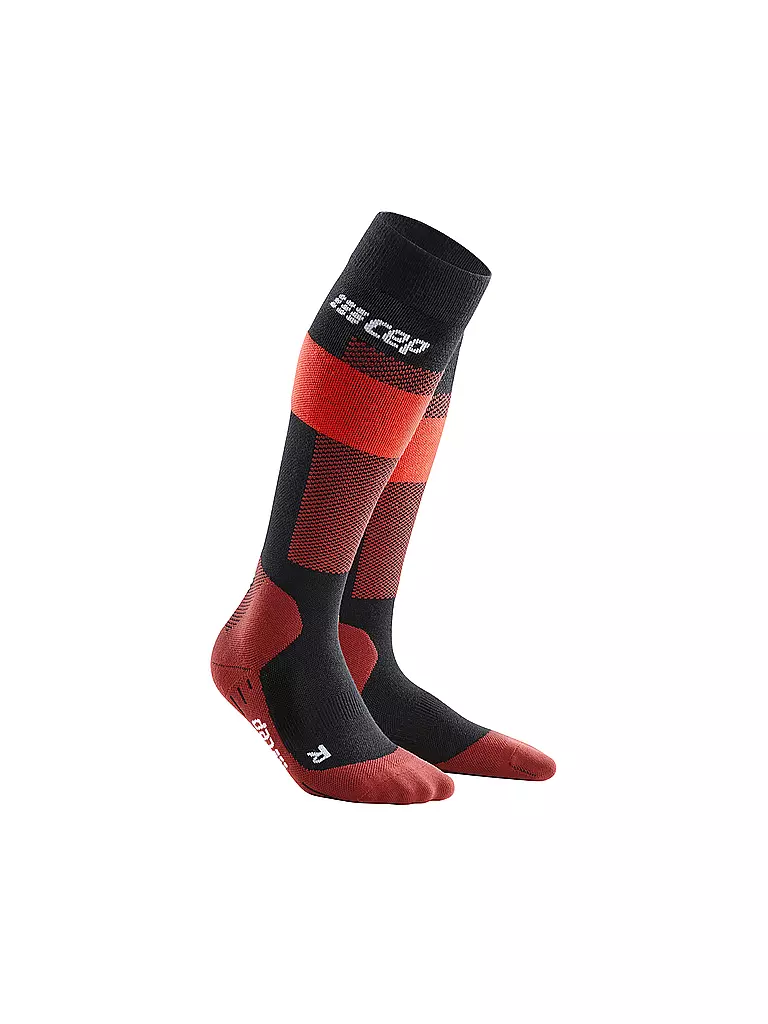 CEP | Damen Skisocken Merino Skiing Tall | rot