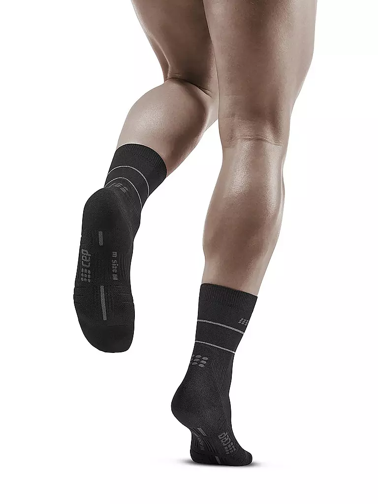CEP | Herren Laufsocken Reflective Mid Cut Socks | schwarz