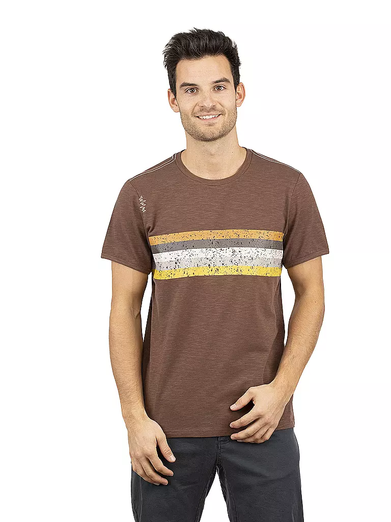 CHILLAZ | Herren Klettershirt Stripes Grunge | braun