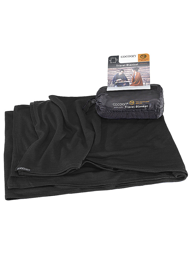 COCOON Reisedecke Travel Blanket Merino Wool/Silk 180*140CM schwarz