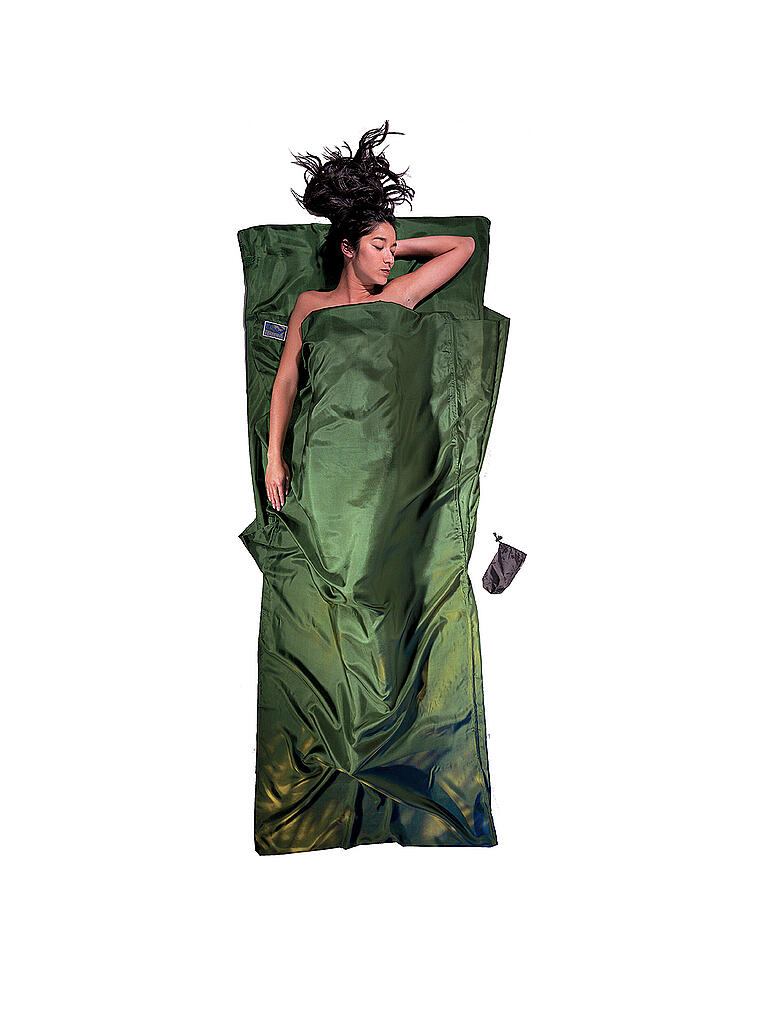 COCOON | Reiseschlafsack Travelsheet Silk 14,5x6,5cm 160g | grün