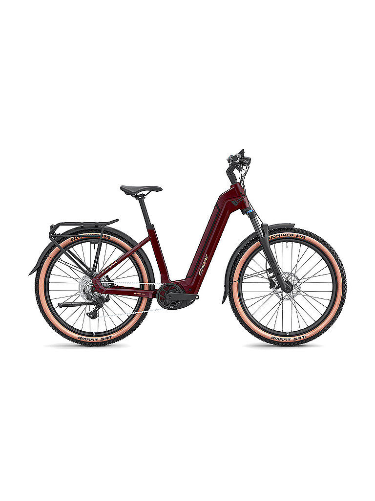 CONWAY E-Bike Cairon C 1.0 800 Wave (Tiefeneinsteiger) dunkelrot | S