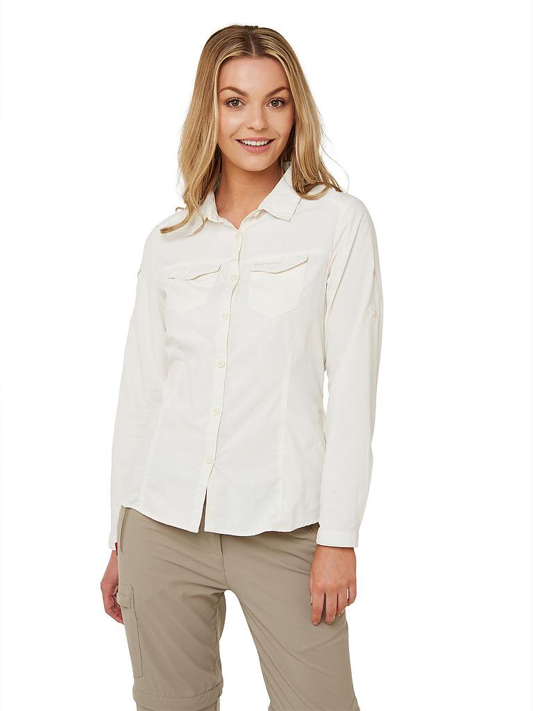 Craghoppers Nosilife Adventure II Damen Langarmbluse Damen weiß Outdoor Hemd 