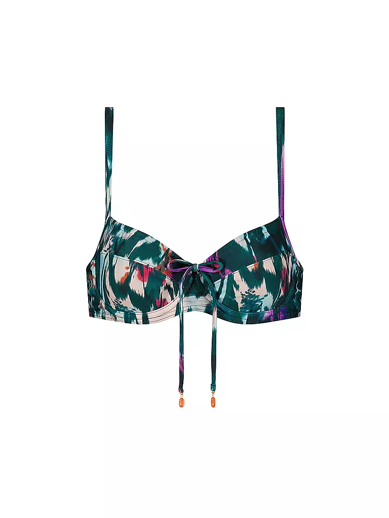 CYELL | Damen Bikinioberteil Ikat Teal | dunkelgrün