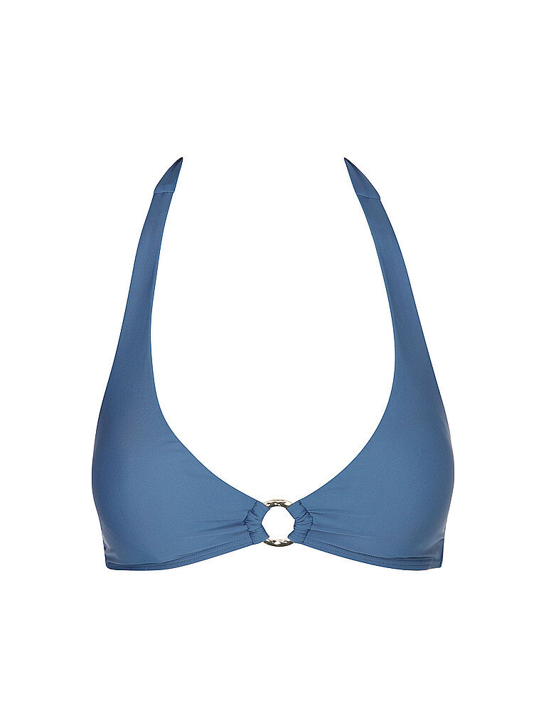 darling harbour Damen Bikinioberteil Neckholder Top Ring dunkelblau