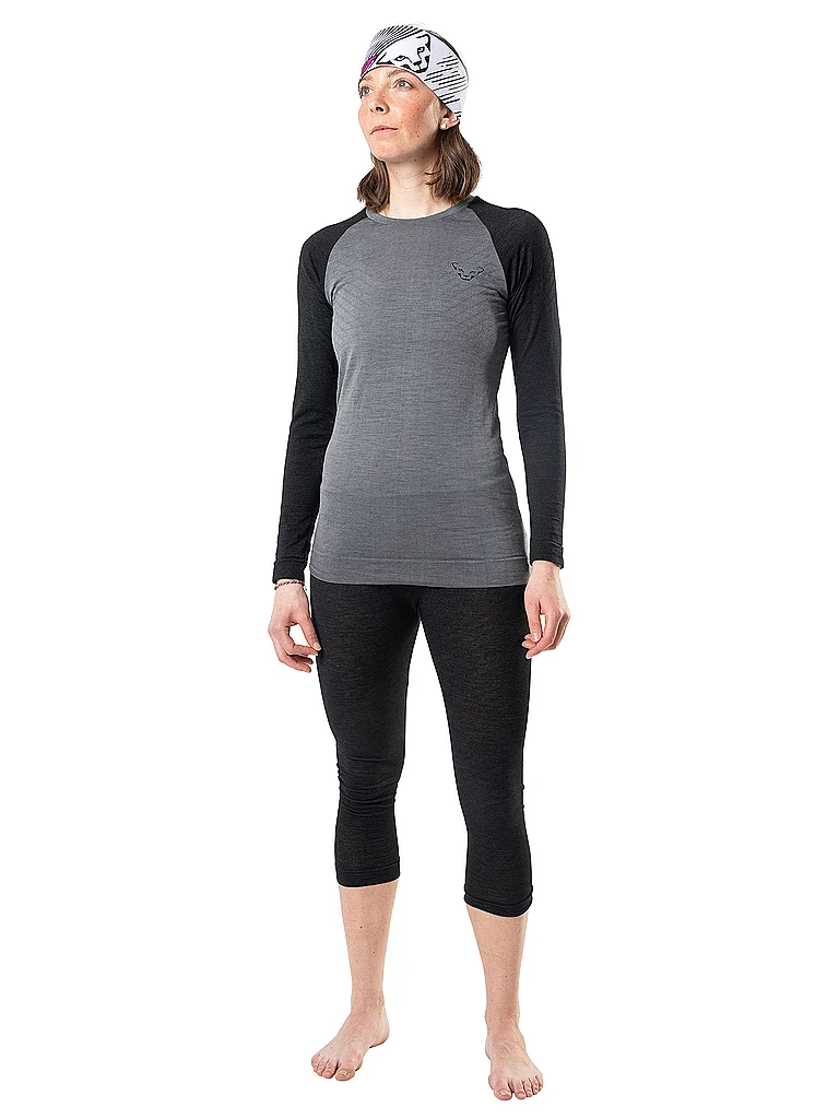 DYNAFIT Damen Unterzieh Hose Tour Light Merino 3/4 schwarz | S — Bild 3