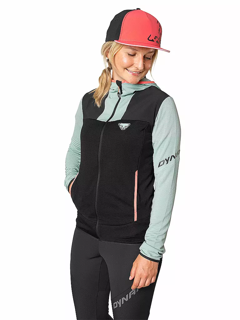 DYNAFIT | Damen Fleecejacke Traverse Polartec Hoodie | schwarz