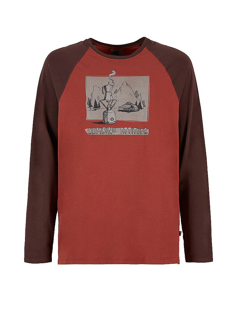 E9 Herren Klettershirt Long Coffee dunkelrot