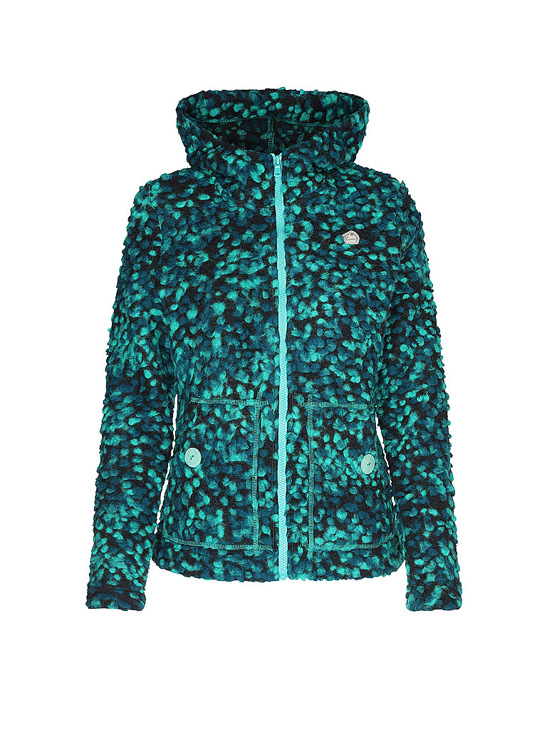 E9 Damen Fleecejacke Aly Dots Hoodie dunkelgrün | XS