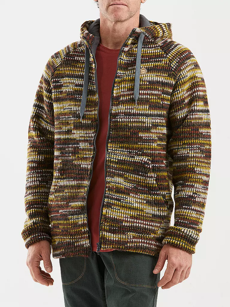 E9 | Herren Fleecejacke Happy Woolmix Hoodie | braun
