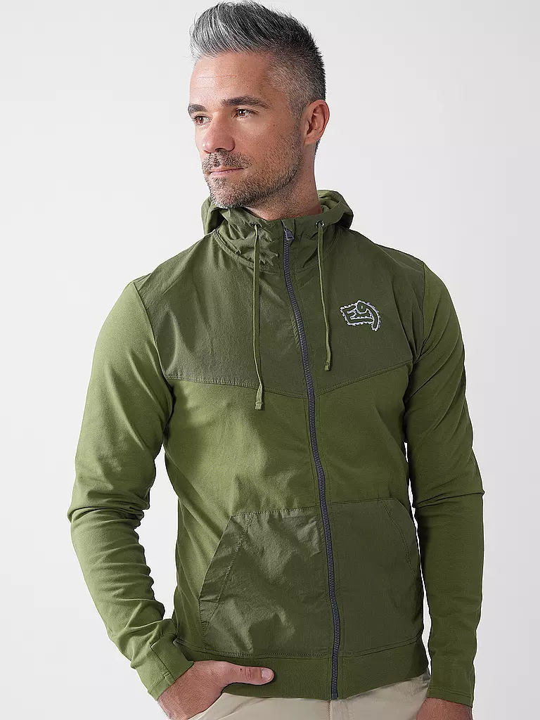 E9 | Herren Fleecejacke Zeta Hoodie | dunkelgrün
