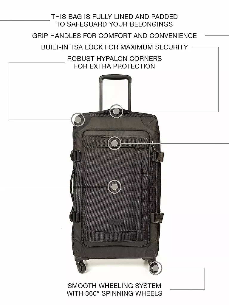 EASTPAK | Reisetrolley Trans4 CNNCT M 67L | schwarz