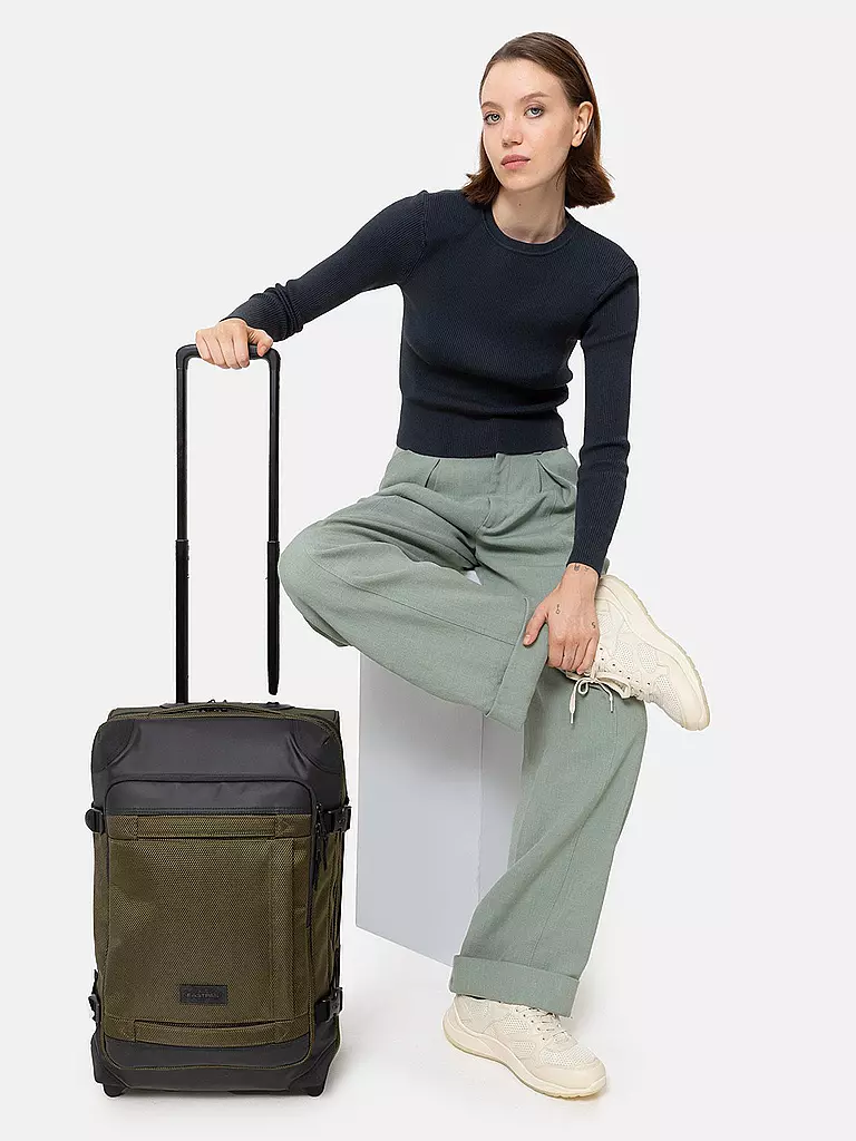 EASTPAK | Reisetrolley Tranverz CNNCT S Accent Grey | olive