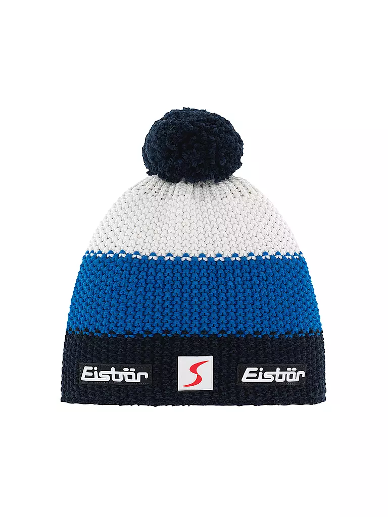 EISBÄR | Kinder Skihaube Star Pompon SP | blau