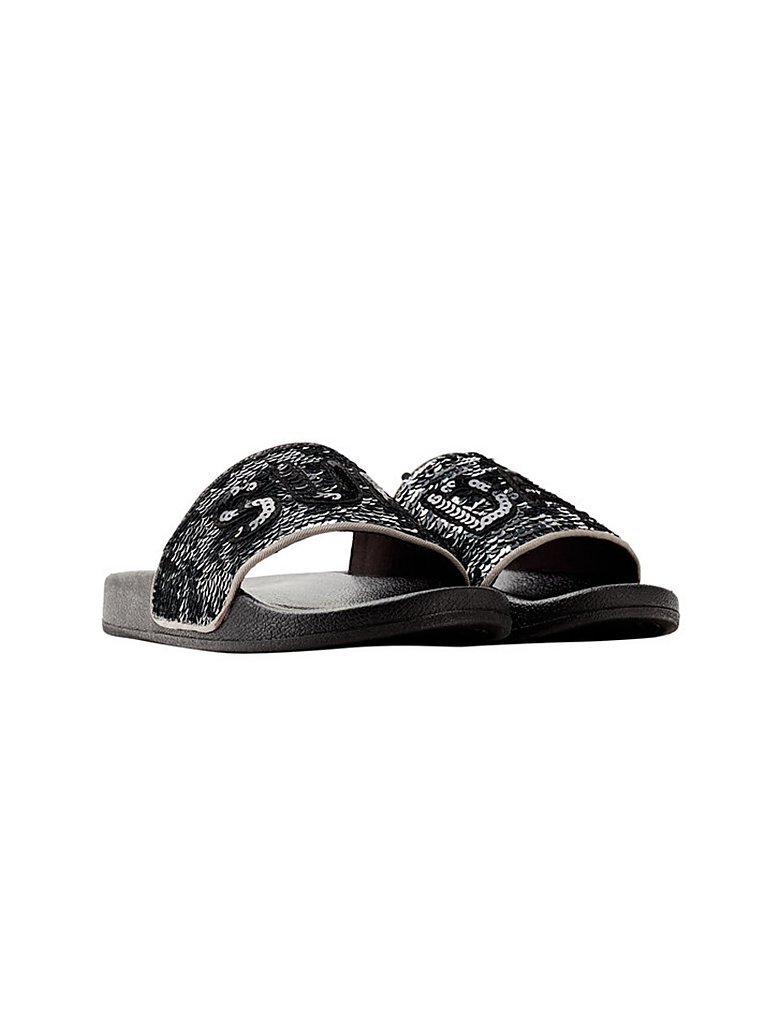 ESPRIT Damen Badepantoffel Glitter schwarz | 37