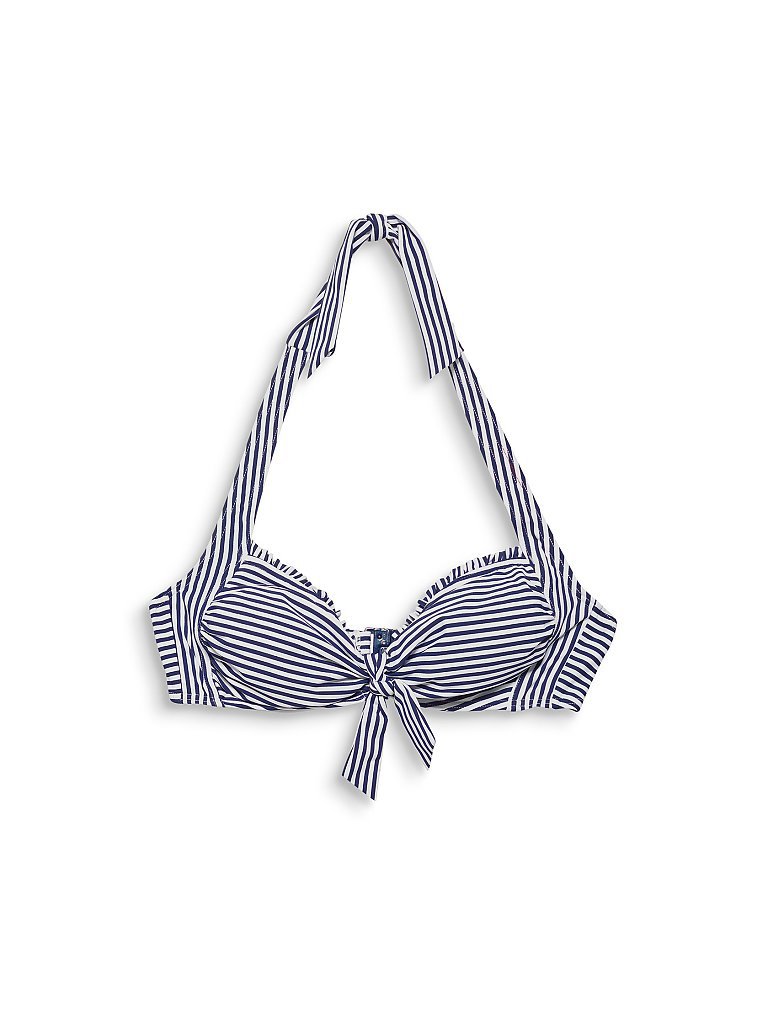 ESPRIT Damen Bikinioberteil Neckholder Small Stripes blau | 38B