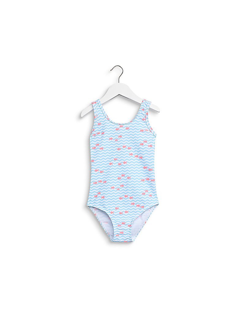 ESPRIT Mädchen Badeanzug mit Fisch Print blau | 104-110