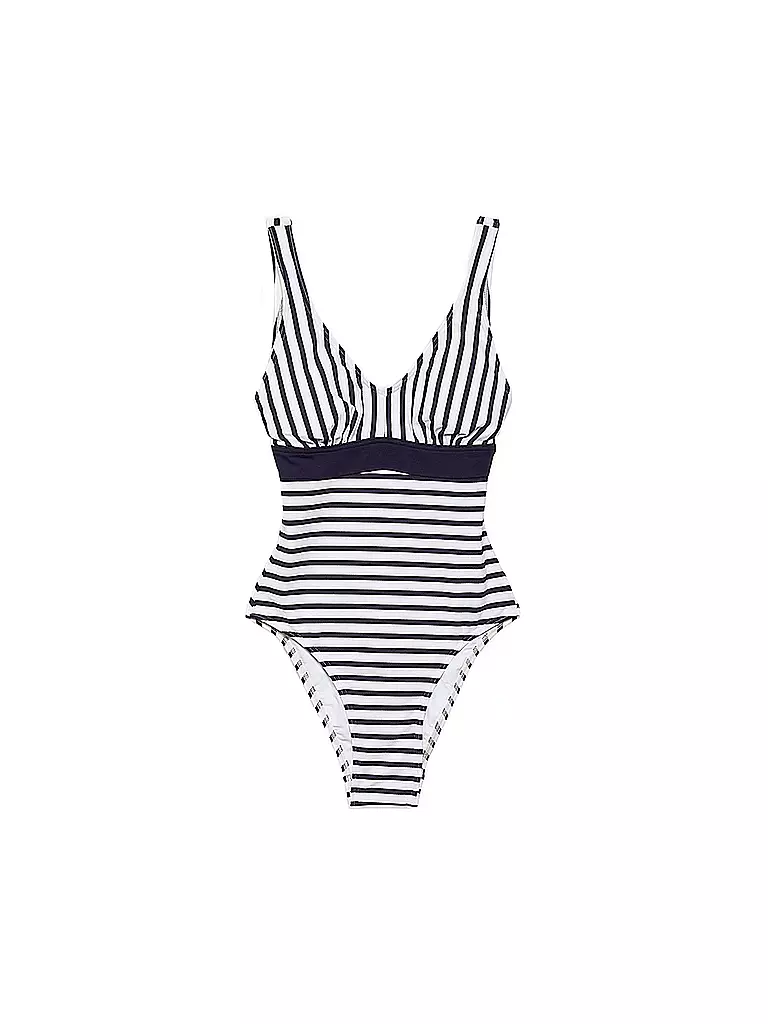 ESPRIT | Damen Badeanzug mit Streifen wattiert | blau