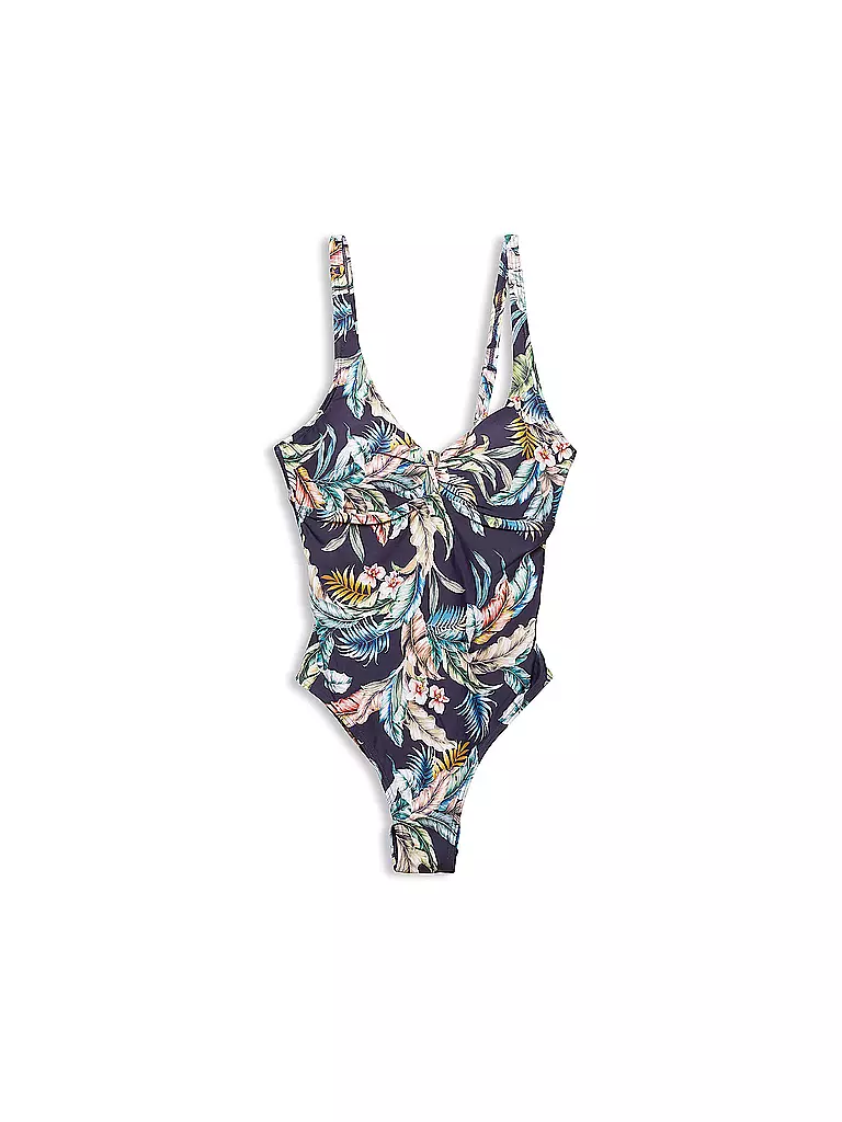 ESPRIT | Damen Badeanzug mit Tropical Print | blau