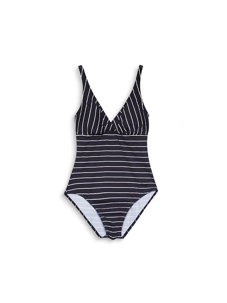 ESPRIT | Damen Badeanzug Streifen | schwarz
