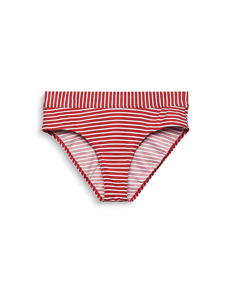 ESPRIT Damen Bikini MidiSlip mit Streifen rot 36