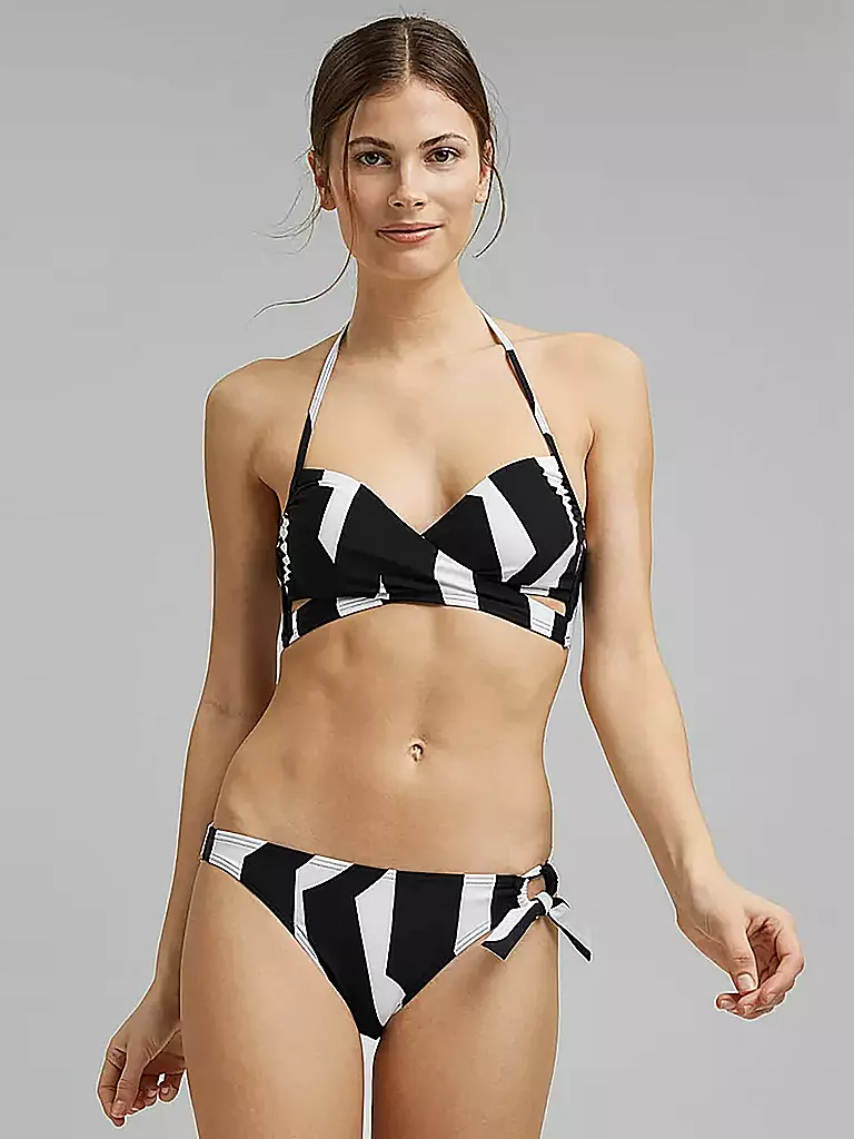 ESPRIT | Damen Bikinihose Mini Slip Grafik Print | schwarz