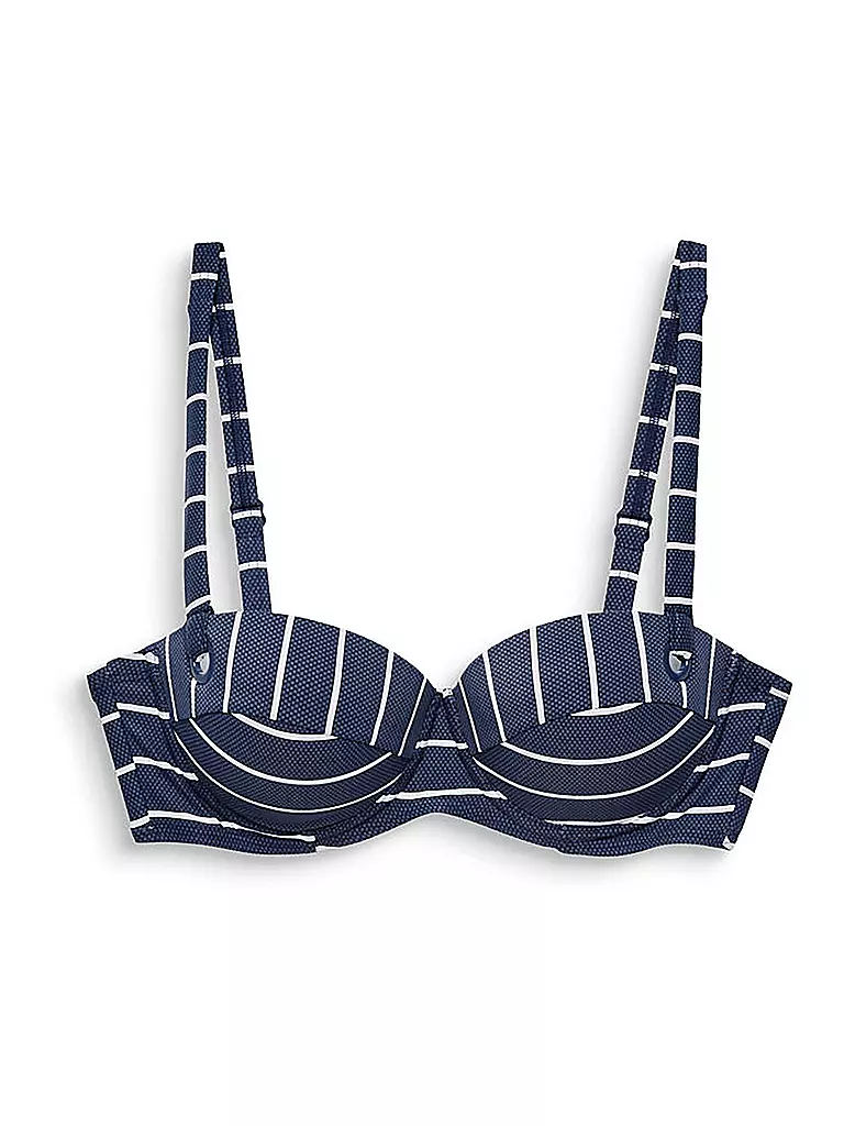ESPRIT | Damen Bikinioberteil Balconnet-Top Stripes | blau
