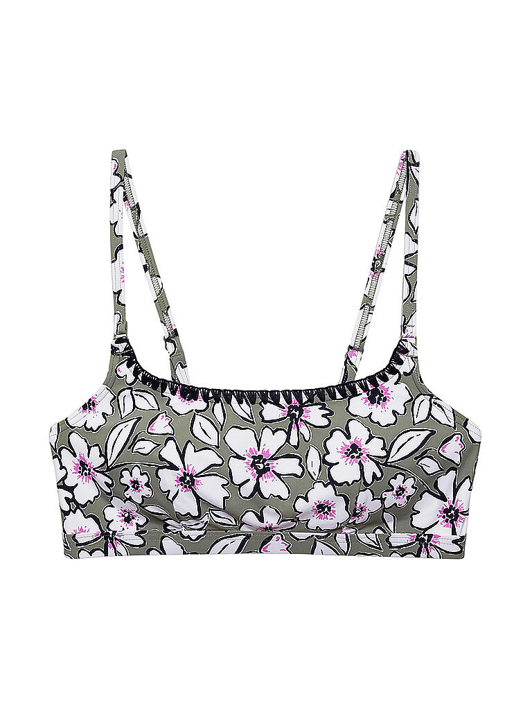 ESPRIT Damen Bikinioberteil Bustier wattiert Print grün