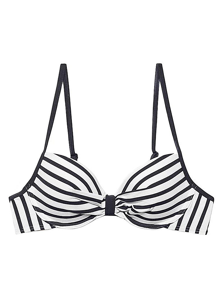 ESPRIT Damen Bikinioberteil mit Streifen wattiert blau
