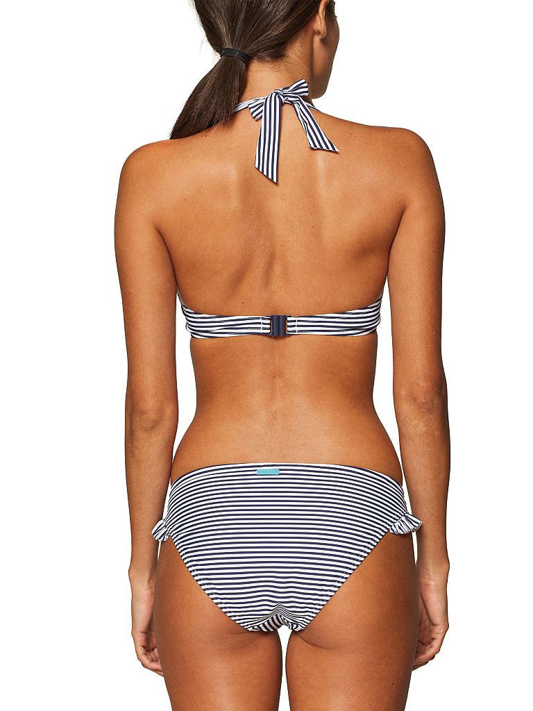ESPRIT | Damen Bikinioberteil Neckholder Small Stripes | blau