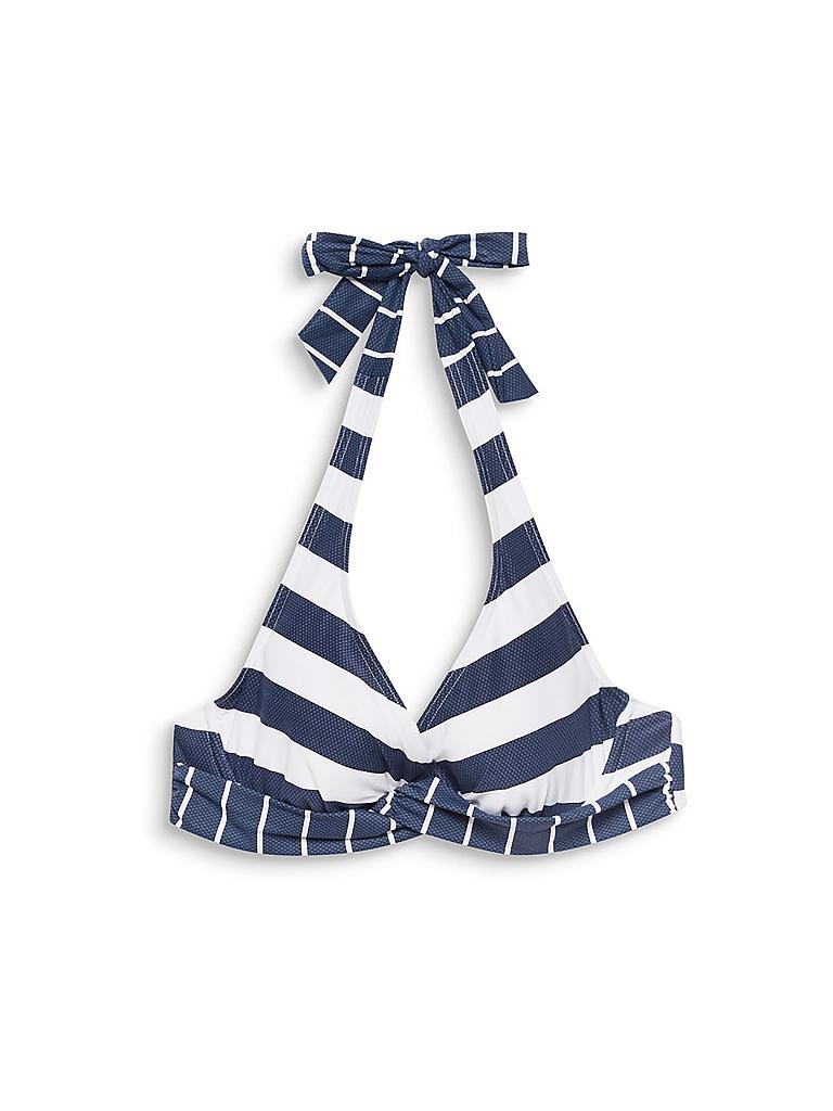 ESPRIT | Damen Bikinioberteil Neckholder Stripes | blau