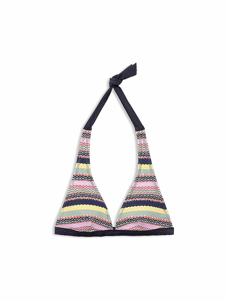 ESPRIT Damen Bikinioberteil NeckholderTop mit Print wattiert blau