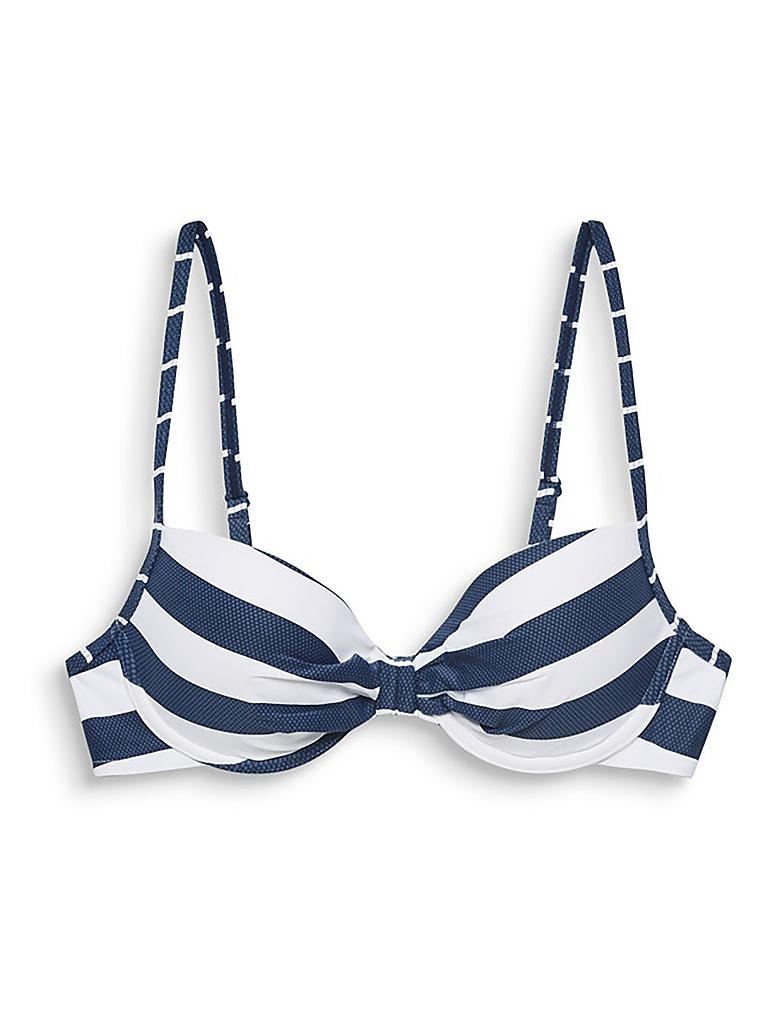 ESPRIT Damen Bikinioberteil Padded Stripes blau