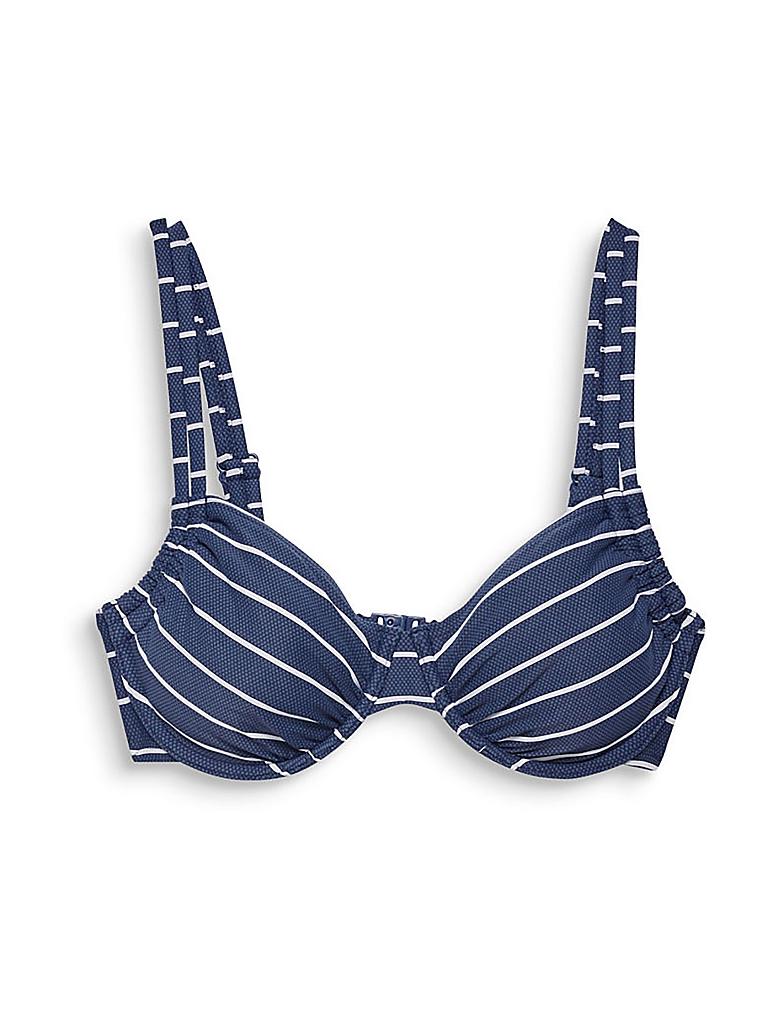 ESPRIT Damen Bikinioberteil Underwire MF Stripes blau 36C