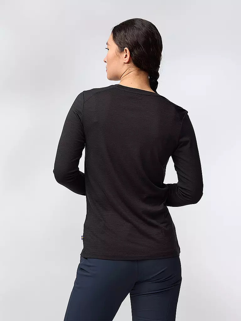 FJÄLLRÄVEN | Damen Funktionsshirt Abisko Wool | schwarz