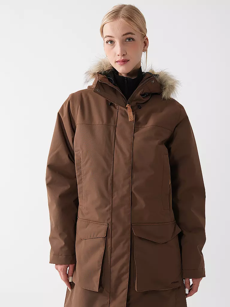 FJÄLLRÄVEN | Damen Winterparka Nuuk Lite Hoodie | braun