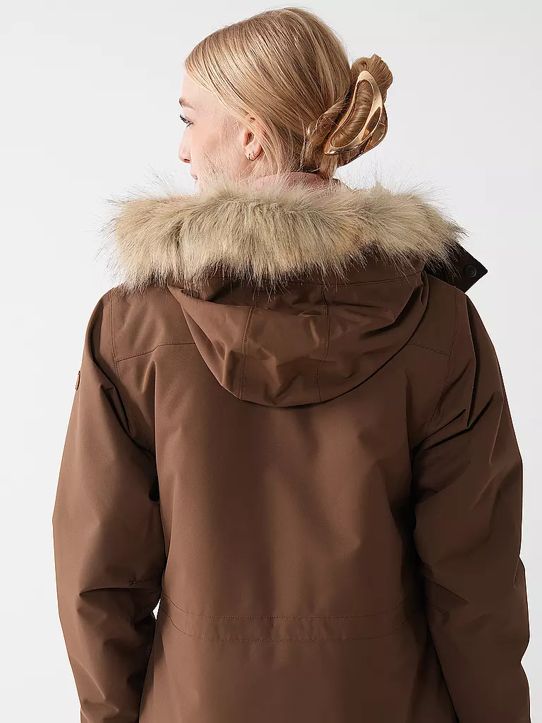 FJÄLLRÄVEN | Damen Winterparka Nuuk Lite Hoodie | braun